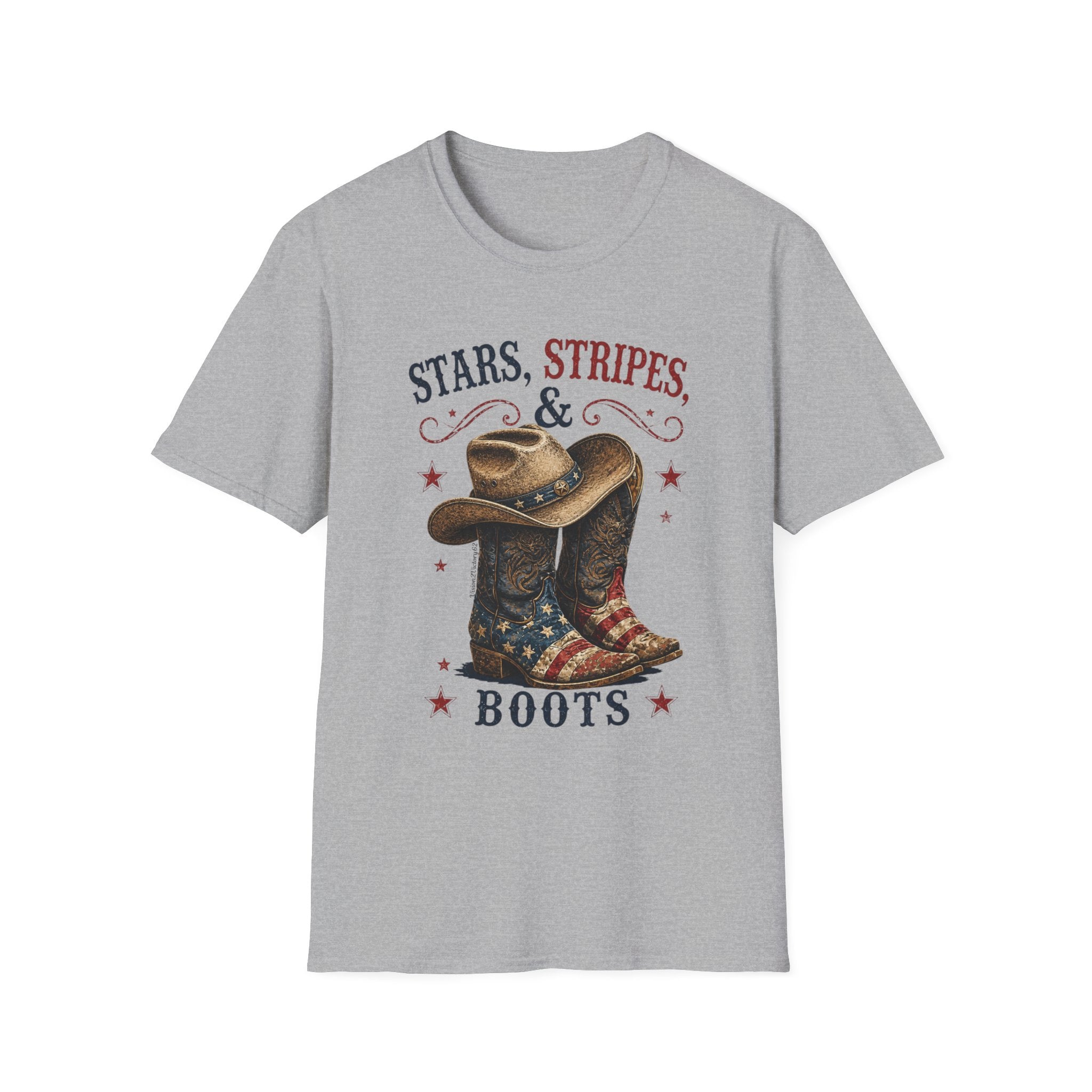 Stars, Stripes & Boots T-Shirt — Patriotic Cowboy Graphic Tee