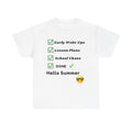 Hello Summer Checklist Tee — "Early Wake Ups, Lesson Plans, School Chaos, DONE" Teacher End of School Shirt
