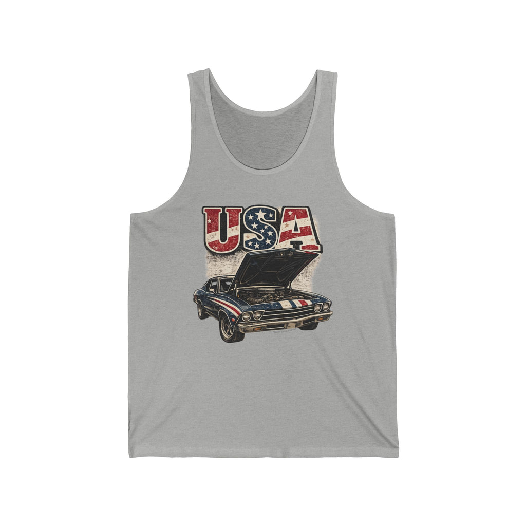 USA Classic Car Tank Top — Vintage American Muscle Racer Shirt