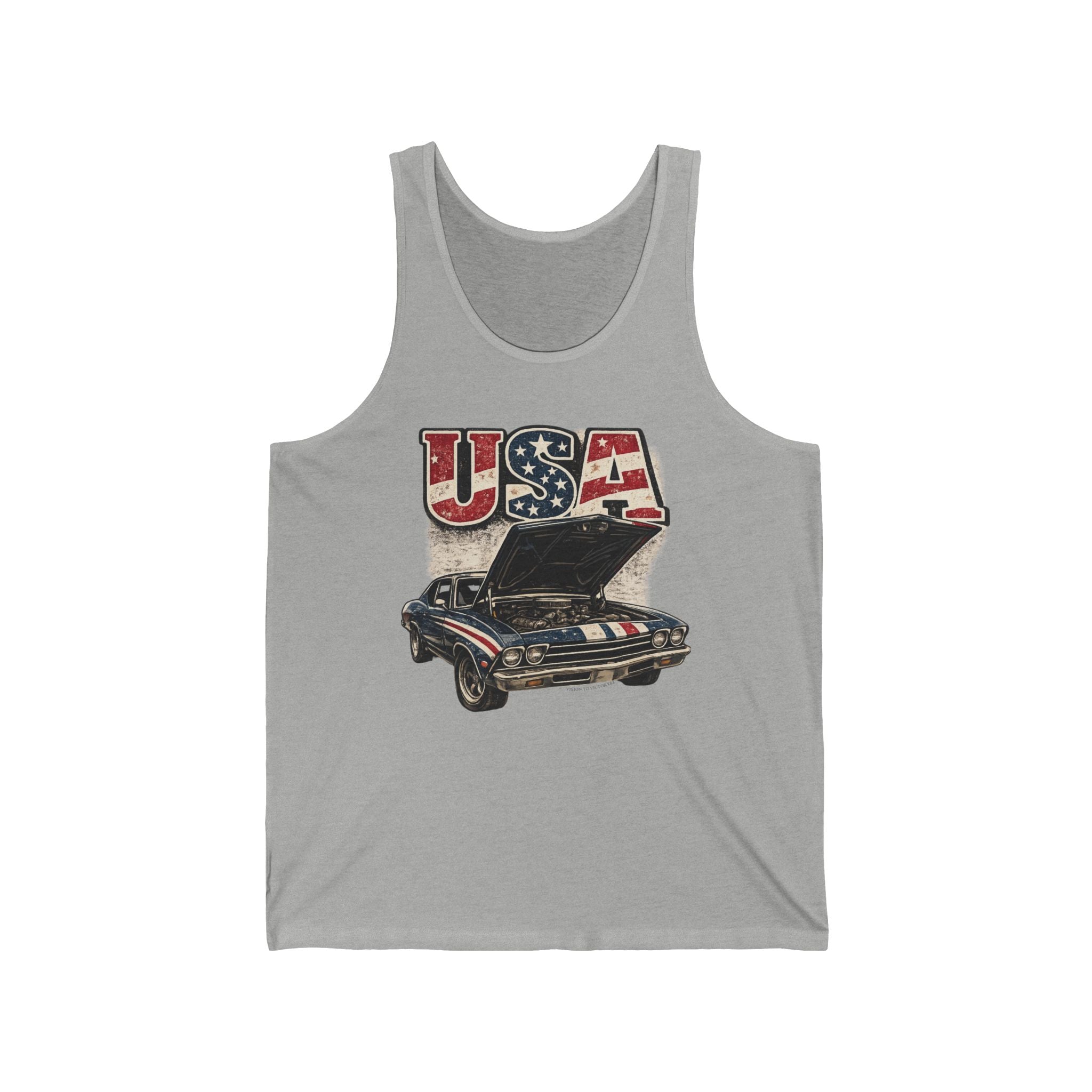USA Classic Car Tank Top — Vintage American Muscle Racer Shirt