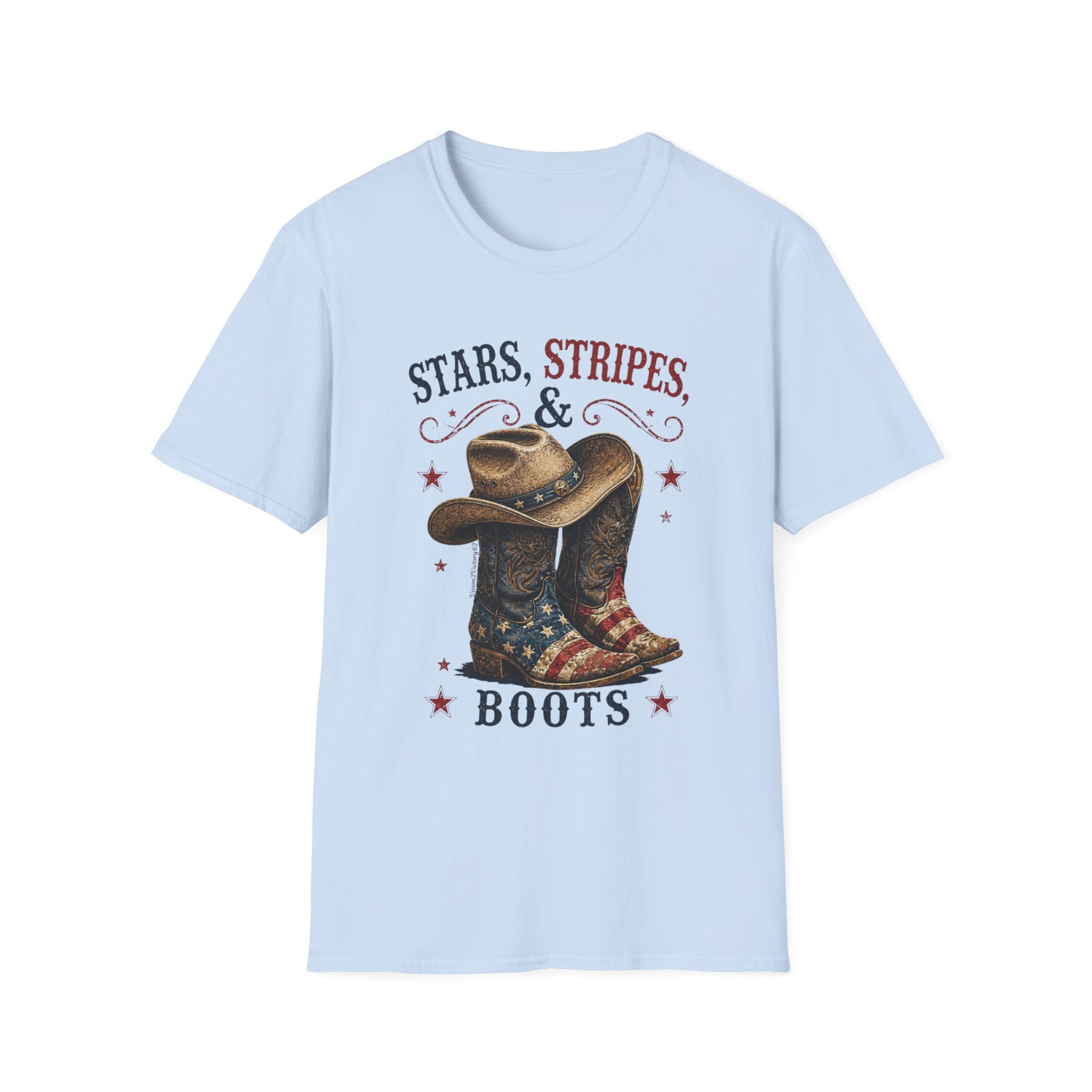 Stars, Stripes & Boots T-Shirt — Patriotic Cowboy Graphic Tee