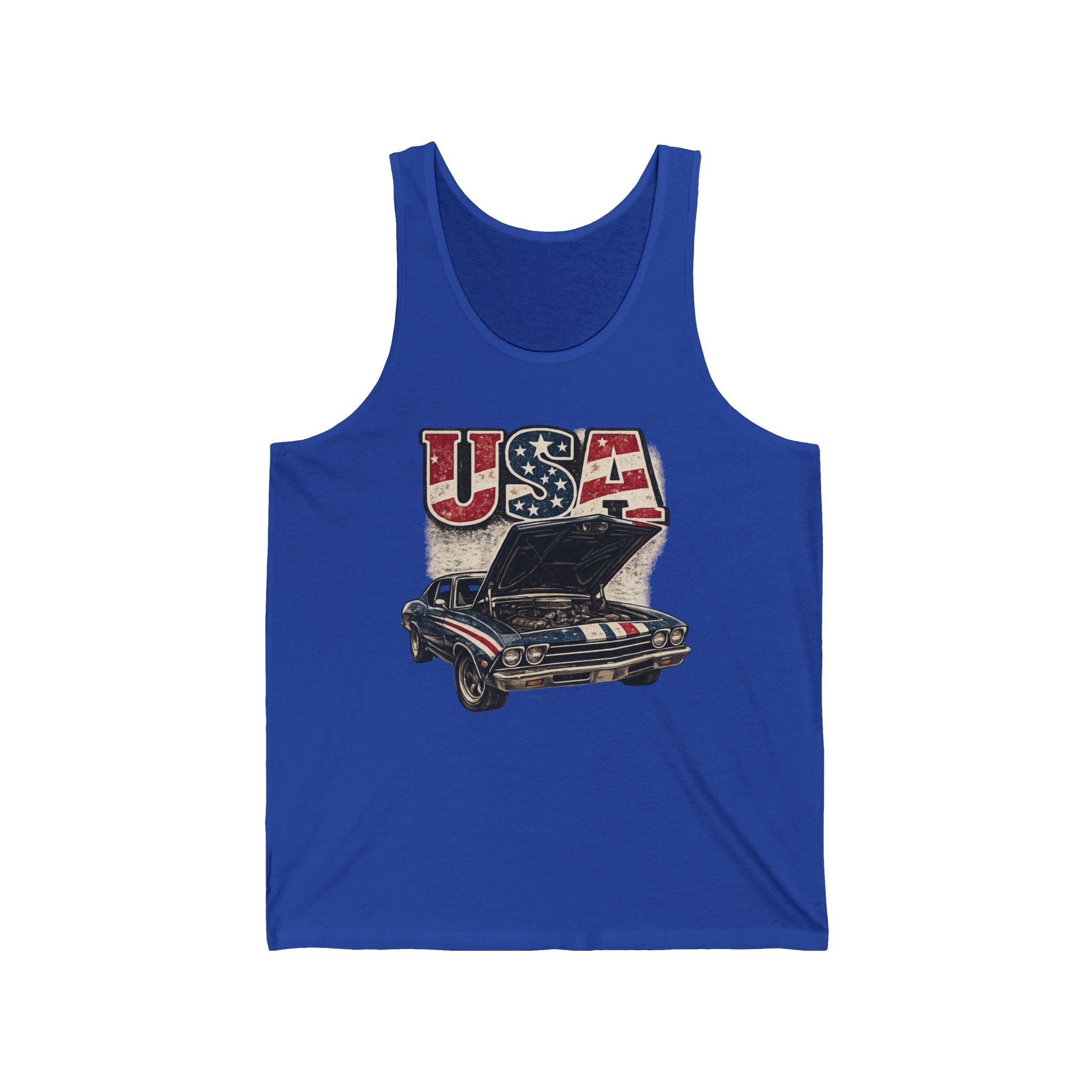 USA Classic Car Tank Top — Vintage American Muscle Racer Shirt